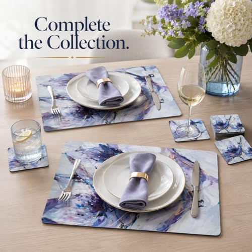 Pimpernel Blooms in Lilac, Rectangular Placemats - Set of 4 - size: 15.7" x 11.7" Rectangular, style: Blooms in Lilac