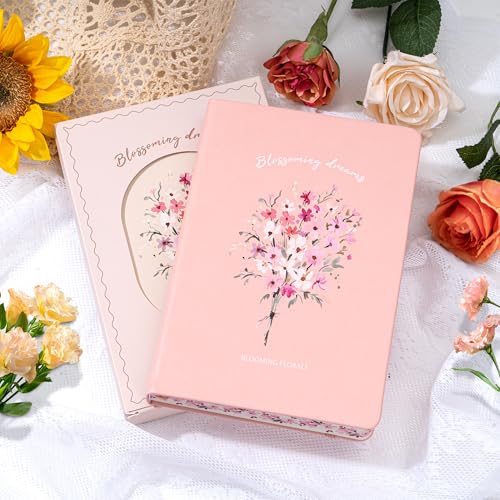 MINICAGIE Lined Floral Journal Notebook for Women 192 Pages A5 - color: Pink