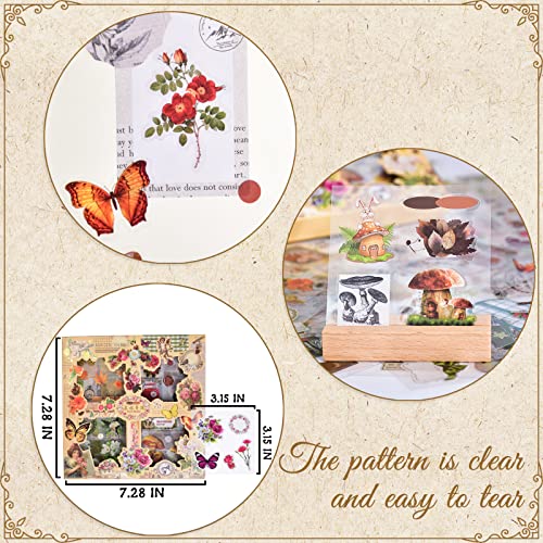 510PCS Plants Floral Scrapbook Stickers Kit Vintage Flower Sticker