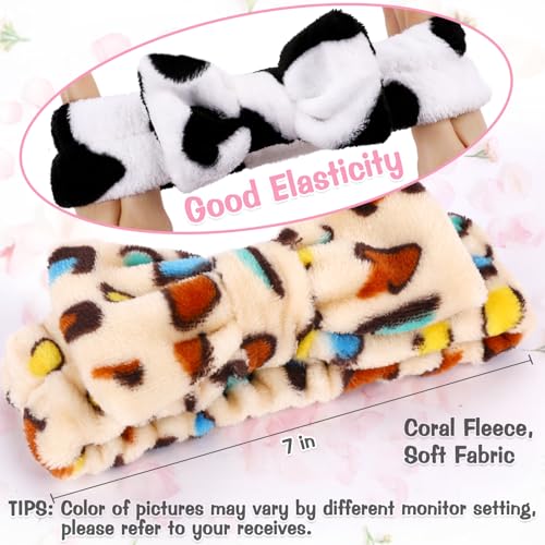 6 Pack Spa Headbands for Women Face Washing Headband Leopard Print Style - color: Leopard