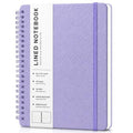 Lined Spiral Notebook for Women, A5 College Ruled Leather Spiral Journals - color: Purple, size: A5