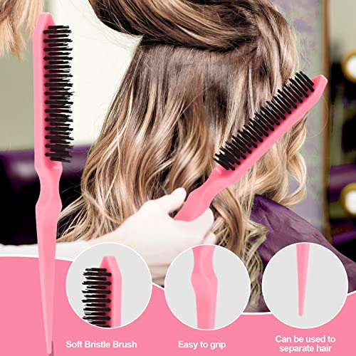 SWEET VIEW 3Pcs Slick Back Hair Brush - color: Pink