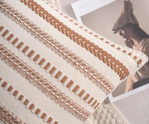 Cethom Brown Fall Rustic Boho Throw Pillow Covers 22x22 Inch Set of 2 - color: Brown, size: 22" x 22" (Pack of 2)