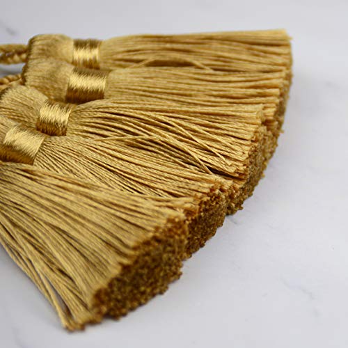 20Pcs 4.3 Inch Silky Mini Craft Tassels for Earrings, Souvenir(Champange) - color: #47champagne