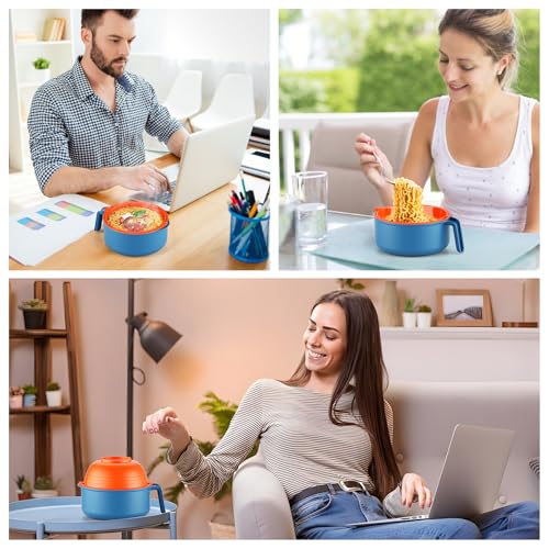 MEACOLIA Jumbo 50 oz Microwave Ramen Cooker Bowl - color: Orange, size: 50 oz Ramen Bowl (Bowl Only)