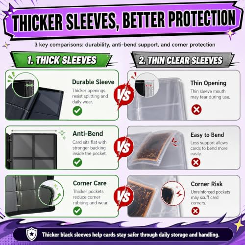 9 Pocket Purple Trading Card Binder, 3-Ring Card Album - color: Purple, size: Large