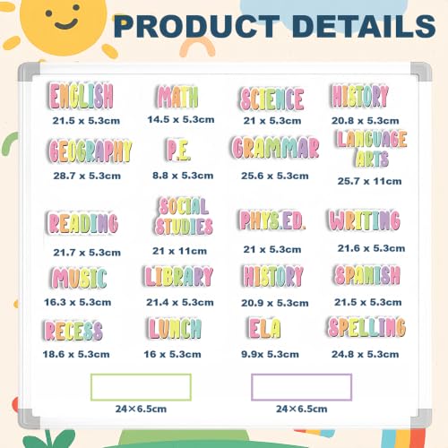 20 Pieces Classroom Schedule Magnets School Class Subject Magnets Teacher Subject Labels for Classroom Organization (Pastel) - color: Pastel