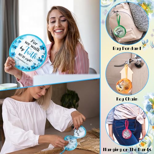 R HORSE 50Pcs Christian Church Fans Bulk Religious Folding Handheld Fan - color: Religious Flower