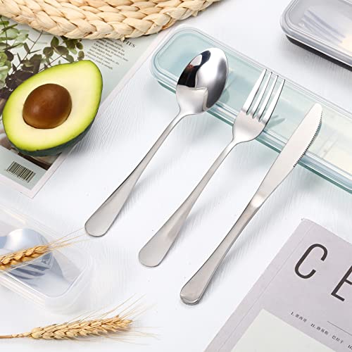 Yinkin 4 Pack Travel Silverware Set with Case for Lunch,Clear - color: Clear