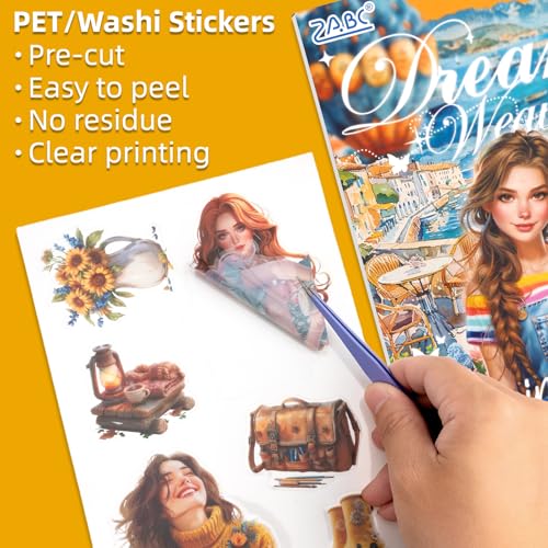 Colorful Dreamweave Warm Brown Chat Sticker Scrapbooking Supplies for Junk Journal, 20 Sheets PET Stickers - Vintage Journaling Stickers - color: Colorful Dreamweave