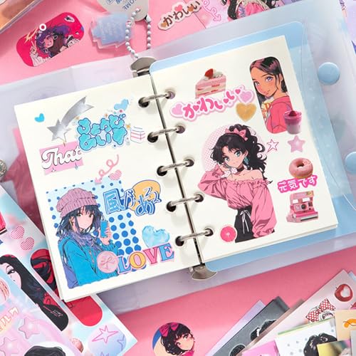 2-in-1 Japanese Sticker Set, 650+ Showa & 800+ Y2K Designs - color: 2 in 1
