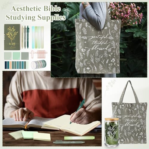 29 Pcs Bible Journaling Supplies Kit, Back to School Gifts - color: Green multicolor, style: Boho