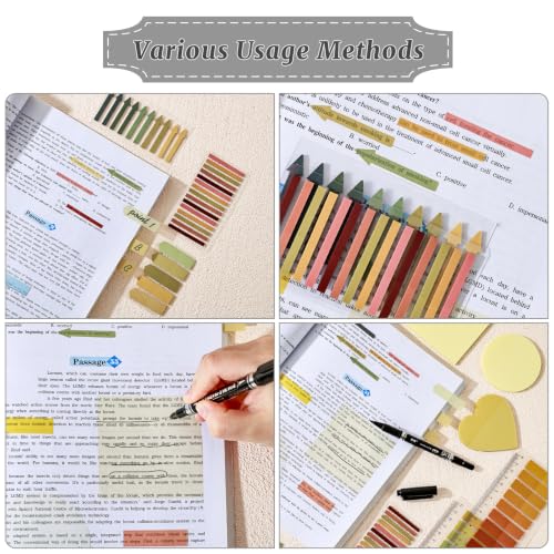 1450 Sheets Transparent Sticky Notes, 3 x 3 inch Aesthetic Clear Lined Sticky Notes with Pen, Gradient Color Waterproof Self-Adhesive Annotation Tabs for Bible Journaling (Yellow) - color: Yellow