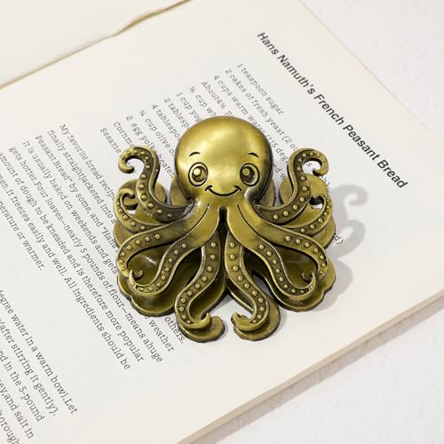 Vintage Ocean Bookmark Clip, 4 Color Starfish Shell Octopus for Book Lovers - color: Octopus Style C