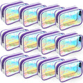 Weewooday 12 Pcs Clear Cosmetic Bags PVC Zipper,Medium,Dazzling - color: Dazzling, size: Medium
