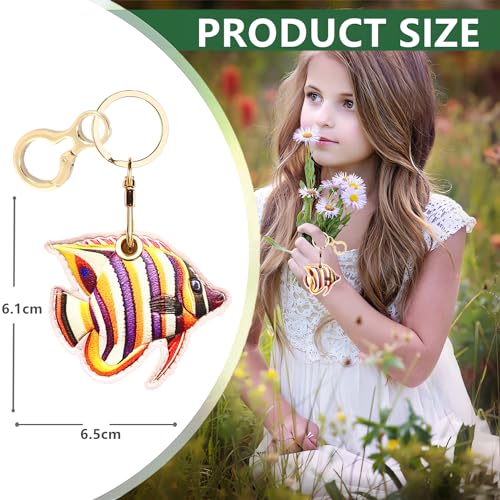 BORKUANA PU Leather Keychain Holder Protective Case Compatible with AirTag - color: Fish 9
