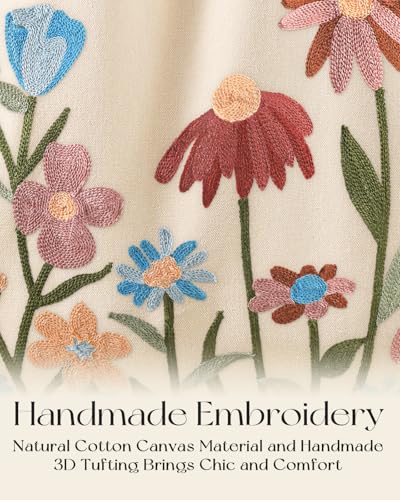 Miss Adola Embroidery Canvas Tote Bag with Pocket & Buckle - color: Floral