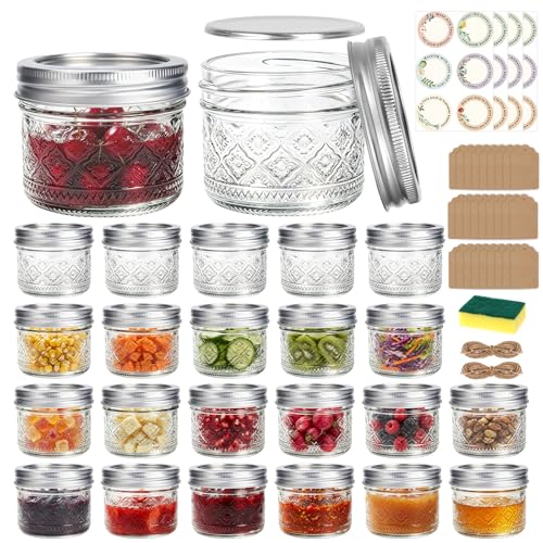 STARSIDE Mini Glass Mason Jars 4oz 24-Pack with Airtight Split Lids - color: Clear05-4oz