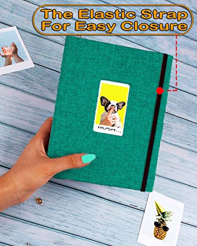 GPIRAL Mini Photo Album 208 Vertical Photos - Linen 2x3 Photo Album Compatible with K-pop Photocards, Fujifilm Instax Mini Film 7s 8 9 11, Polaroid Snap/PIC 300, HP Sprocket, Zip Printer, Dark Green - color: Dark Green