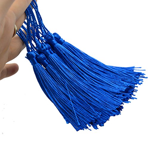 100Pcs 5 Inch Silky Bookmark Tassels for Jewelry, Souvenir(Peacock Blue) - color: Peacock Blue