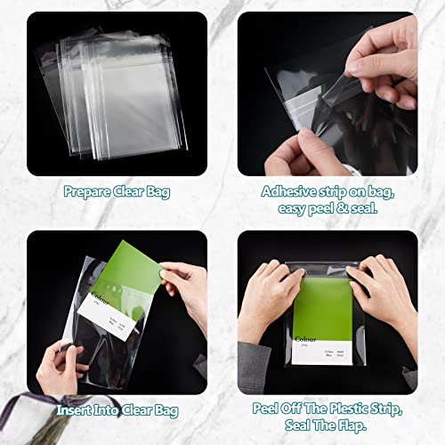 Golden State Art 4"x6" Acid-Free Crystal Clear Storage Sleeves,200 Pack - size: 4 x 6