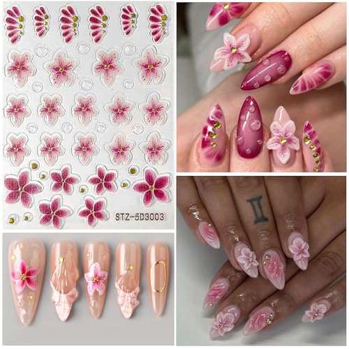 Colorful Nail Stickers for Nail Art Flower Nail Decals for Women - color: Colorful-16