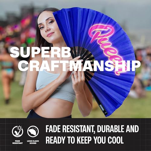 SoJourner Folding Rave Fan, Queen - color: Queen