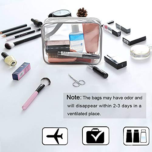 APREUTY 6 Packs Clear Makeup Bags, TSA Approved Toiletry Bags Set, Gray - color: Gray-6PCS (Large+Medium+Small)