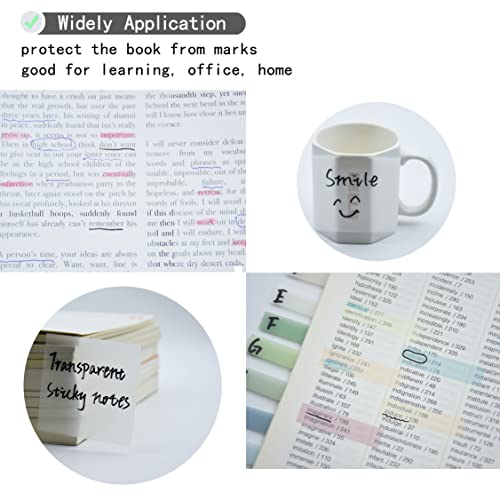 YOUDEFUL 800Pcs Transparent Sticky Note, 3"x3" Clear Sticky Note, White - size: Square White