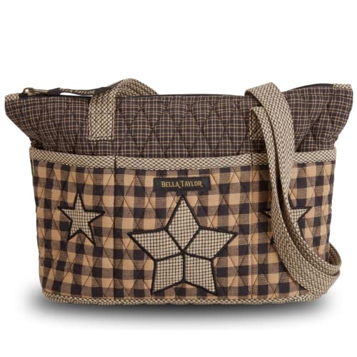 Bella Taylor Small Tote, Quilted Shoulder Bag for Women - color: Farmhouse Star