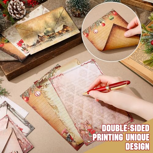 Stationery Paper and Envelopes Set, Christmas Vintage, 5.5 x 8.25 Inch - size: 5.5 x 8.25 Inch, style: Christmas Vintage