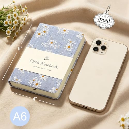 Blue Journal, A6 Notebook, 4x6, Pocket Sketchbook, Travel Journal for Women, Thick Notebook, Small, Diary for Girls, Daisy Flower - color: A6-Cute Daisy Blue