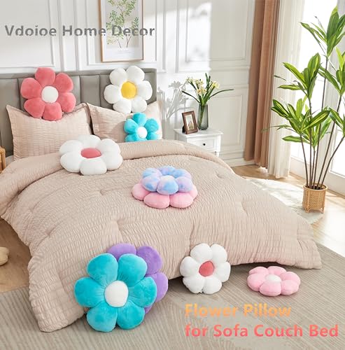 Flower Pillow,15.7In Daisy Pillow Colorful Pink Throw Pillows - color: Colorful Pink, size: 15.7in
