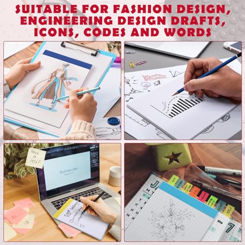Jetec 8 Pcs Small Graph Paper Notepad 5 x 8 Inch, Colorful - color: Colorful