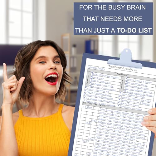 Task Planner & Activity Log Notepad for Work, Daily To Do List with Checklist, Time Tracking & Notes, 60 Pages, 8.5 x 11 Letter, Portrait – Life Charge
