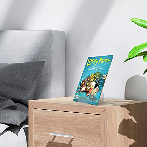 Boloyo Acrylic Book Stand with Ledge,10PC 6 Inch Clear Acrylic Display Easel Transparent Display Stand Holder Tablet Holder for Displaying Books,Magazine,Plate,Pictures,Artworks, CDs - size: 6 inch(10PC)