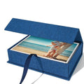 Vienrose Small Photo Storage Box, 5"x7", Linen Postcard Keeper, Dark Blue - color: Navy Blue, size: 5"x7"
