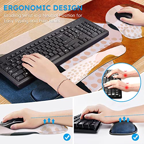 iCasso Table Mat for Workspace, Color Block 35.4"x15.7" Keyboard Mat - color: Color Block
