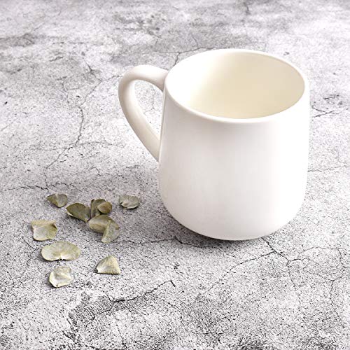 Bosmarlin Large Glossy Ceramic Coffee Mug, White Tea Cup for Office and Home, 18 oz, Suitable for Dishwasher and Microwave, 1 Pack (White) - color: White