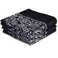 Every-ville Cotton Bandana Handkerchief for Men & Women, 3 Pack - color: Black