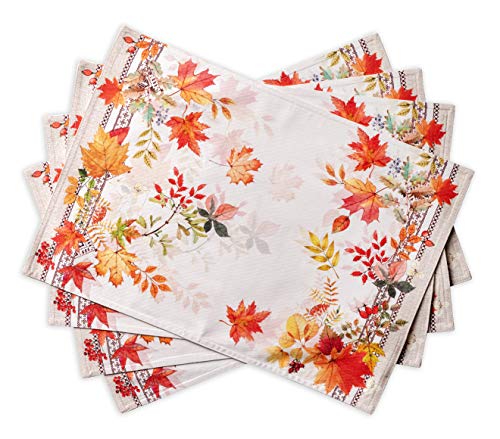 Maison d' Hermine Placemats Set of 4 Reusable 100% Cotton (13"x19") - color: 046 - Amarante, size: 13" X 19" (Pack of 4)