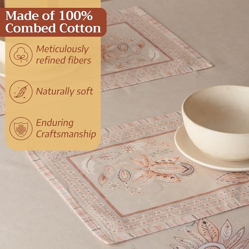 Maison d' Hermine Placemats Set of 4 Reusable 100% Combed Cotton (13"x19") - color: 020 - Society Florals, size: 13" X 19" (Pack of 4)