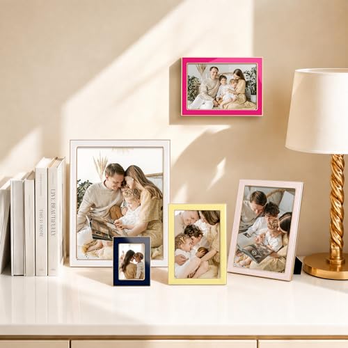 eletecpro 4x6 Enamel Picture Frame with Real Glass Cover, Rose Pink, 2-Pack - color: Rose Red, size: 4x6