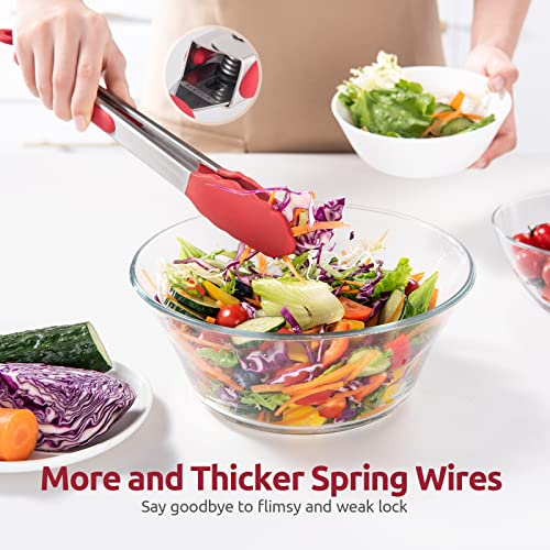 U-Taste Kitchen Tong for Cooking, 600ºF Heat-Resistant Silicone, 12in/Red - color: Red, size: 12 inch
