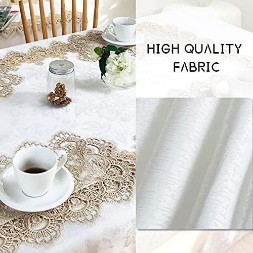 Lace Placemats Set of 2 Washable Beige 12x18inch - color: Carnation-beige, size: 2pcs