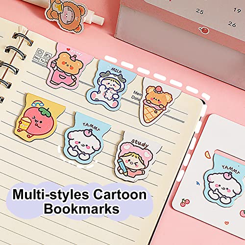 24PCS Cute Magnetic Bookmarks,Cartoon Animals Book Mark for Kids, Women