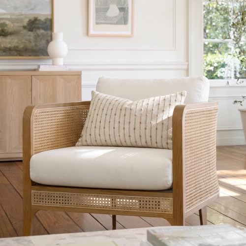 Foindtower Boho Striped Boucle Lumbar Throw Pillow Covers 12x20 Cream Camel - color: Irish Cream, size: 20" x 12" (Pack of 2)
