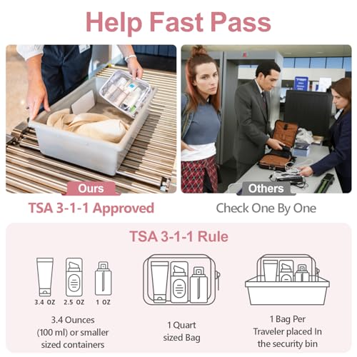 PACKISM Clear Makeup Bag Travel - TSA Approved Toiletry Bag, 2 Matte White - color: Matte White, size: Mixed Size Series (1 Medium + 1 Large)