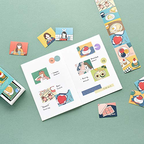 Monolike Wow Sticker Fall in newtro ver.1 + ver.2 Set - Mini Size Cute Stickers, Square Stickers - color: Fall in Newtro Ver.1 + Ver.2