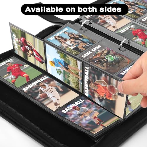 450 Pockets Trading Card Binder Sleeves, 25 Pages Side Loading Card Sleeves - size: 450 Pockets